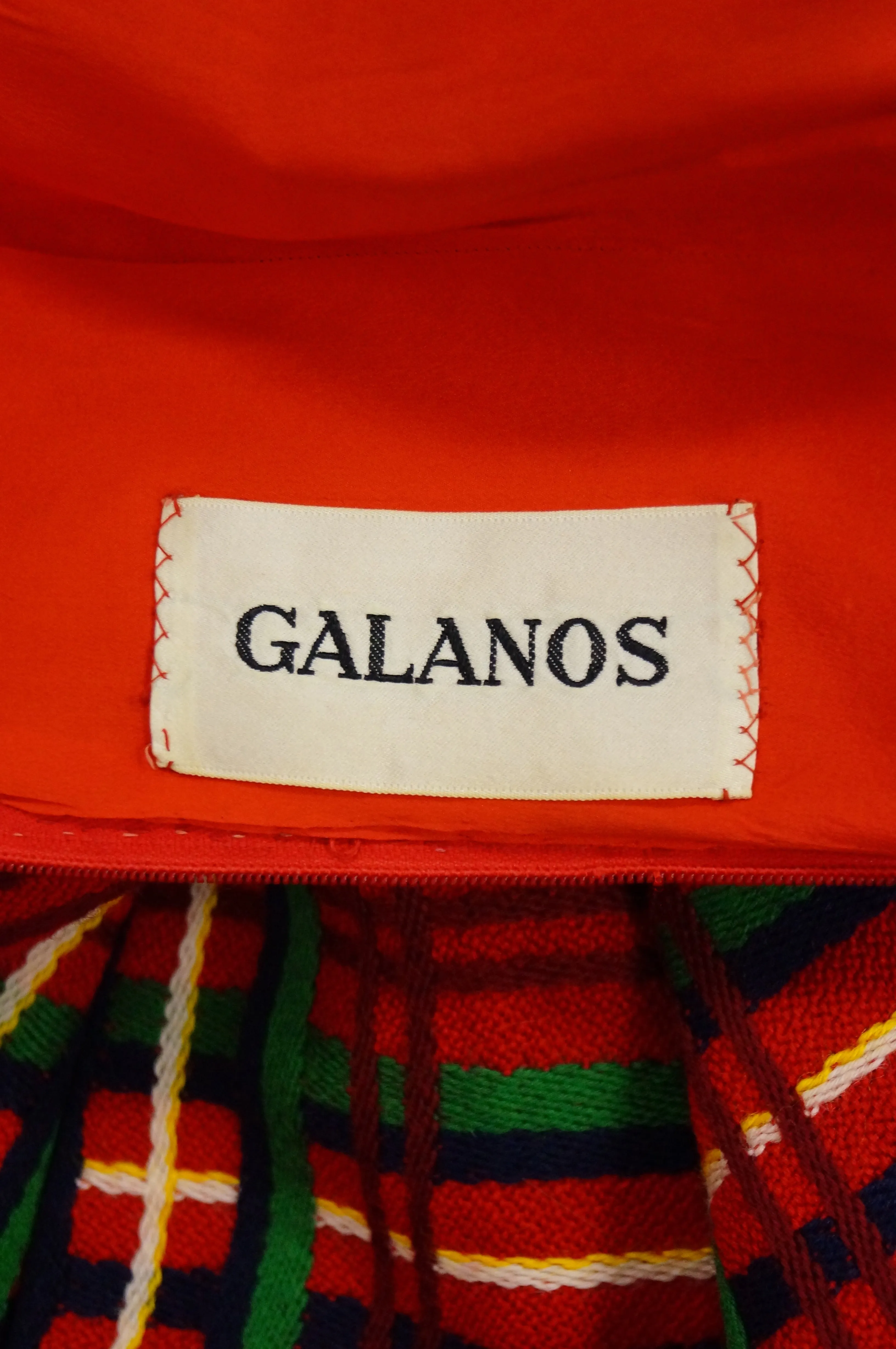 1970s Galanos Red Plaid Dress and Jacket