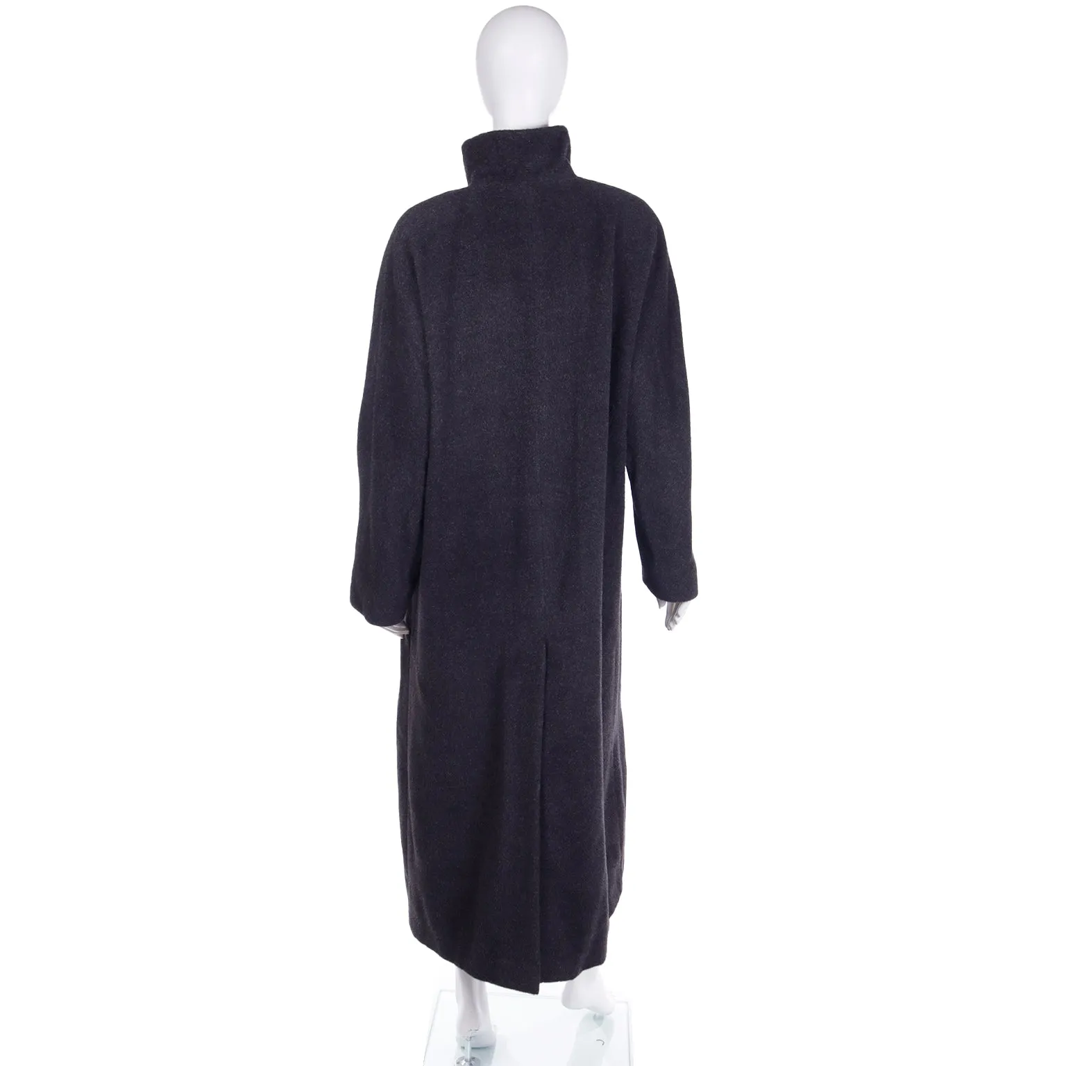 1990s Isaac Mizrahi Charcoal Grey Vintage Alpaca Coat