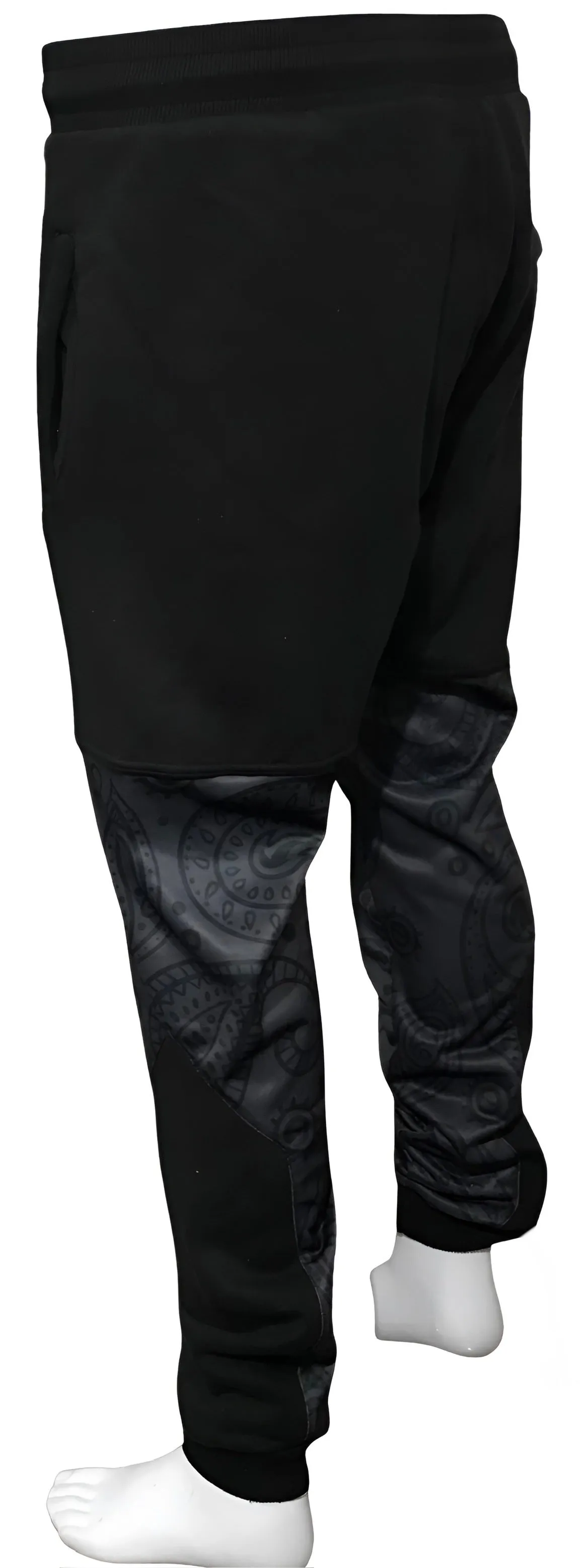 ^23 TRIPLE BLACK^ LUXURY BANDANA JOGGER SWEATPANTS (CUT & SEW)(EMBROIDERED LOGOS)