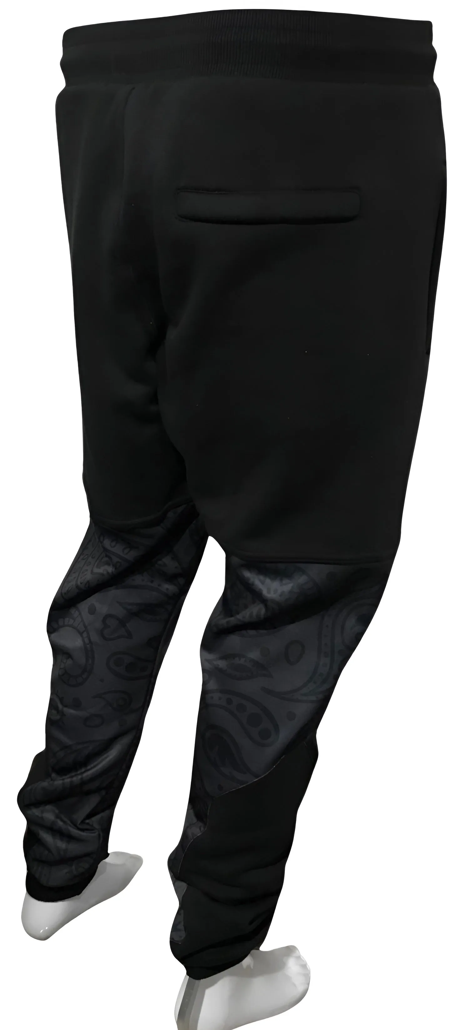 ^23 TRIPLE BLACK^ LUXURY BANDANA JOGGER SWEATPANTS (CUT & SEW)(EMBROIDERED LOGOS)