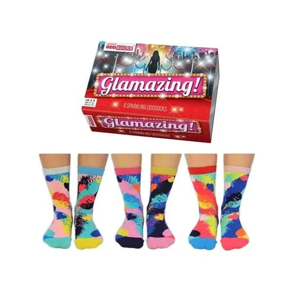 6 Glamazing Ladies Sparkling Novelty Oddsocks