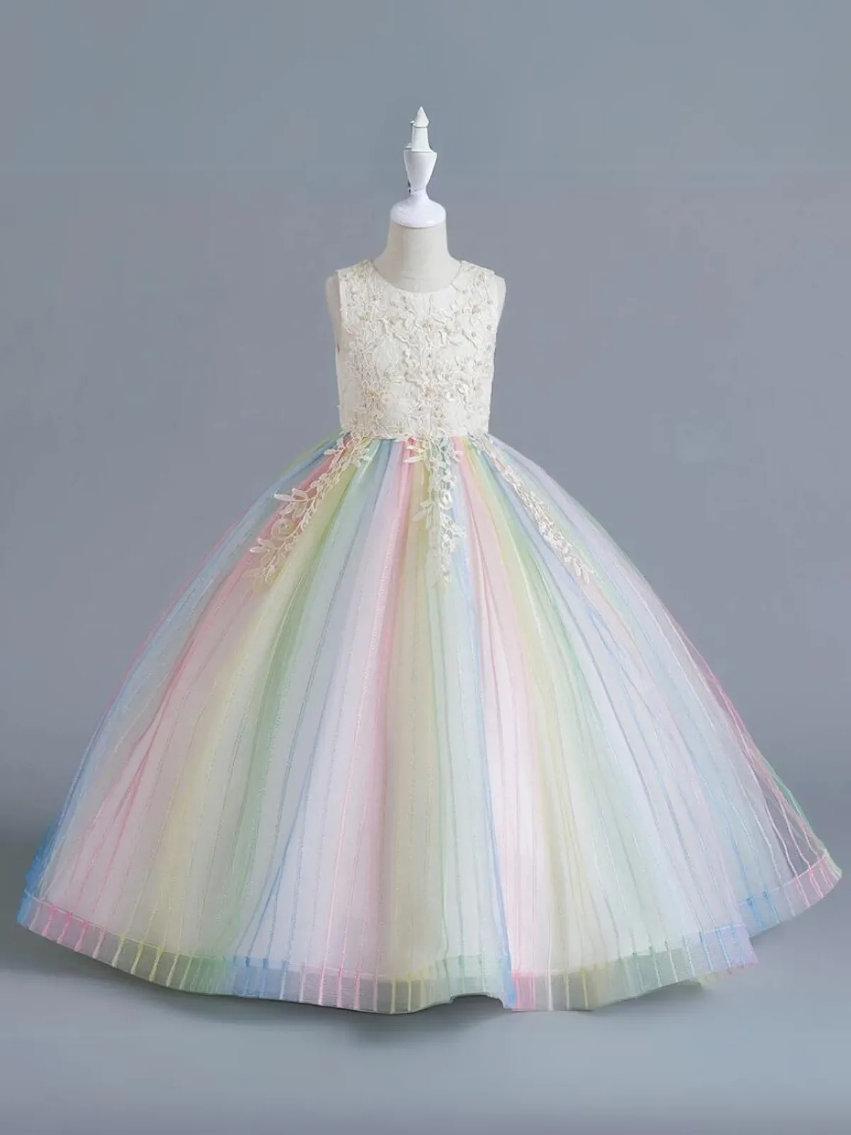 A Little Bit Of Lace Rainbow Tulle Special Occasion Gown