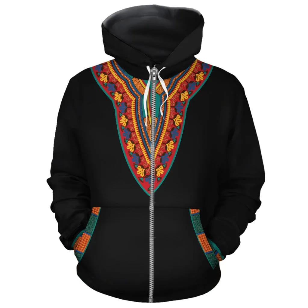 African-Inspired Patterns Printed All-over Hoodie