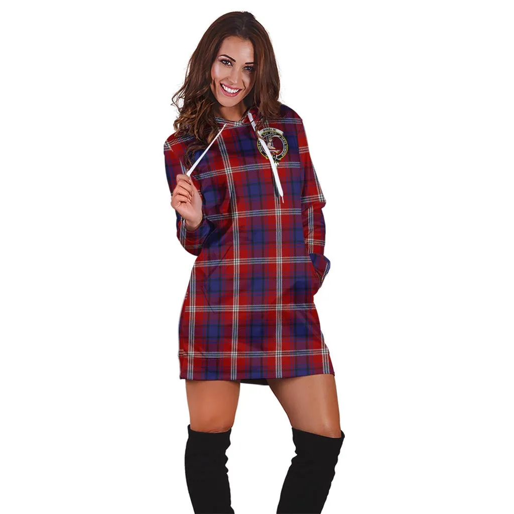 Ainslie Tartan Hoodie Dress with Family Crest