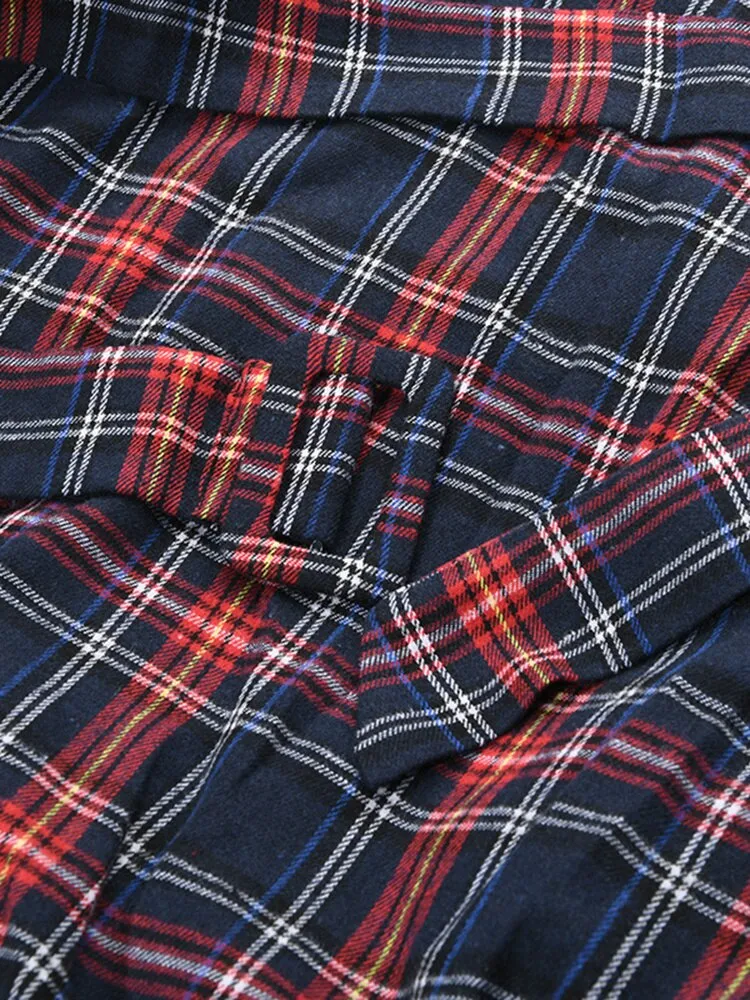 Aitana Plaid Picnic Skirt - Navy