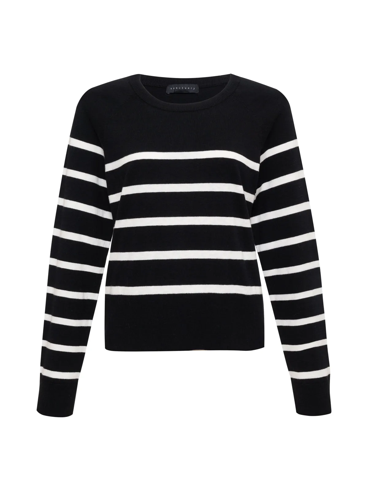 All Day Long Sweater Black Chalk Stripe