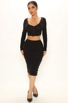 All Or Nothing Skirt Set - Black