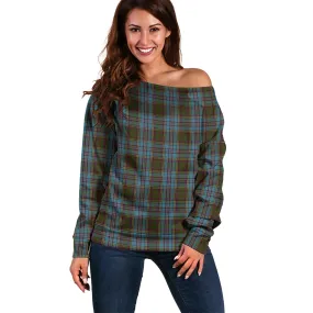 Anderson Tartan Off Shoulder Women Sweater