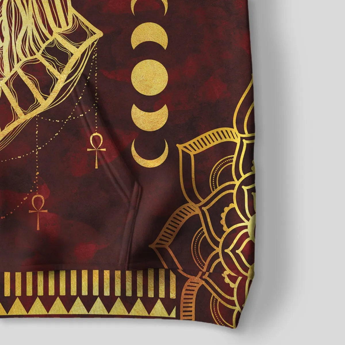 Anubis Pattern In Red All-over Hoodie