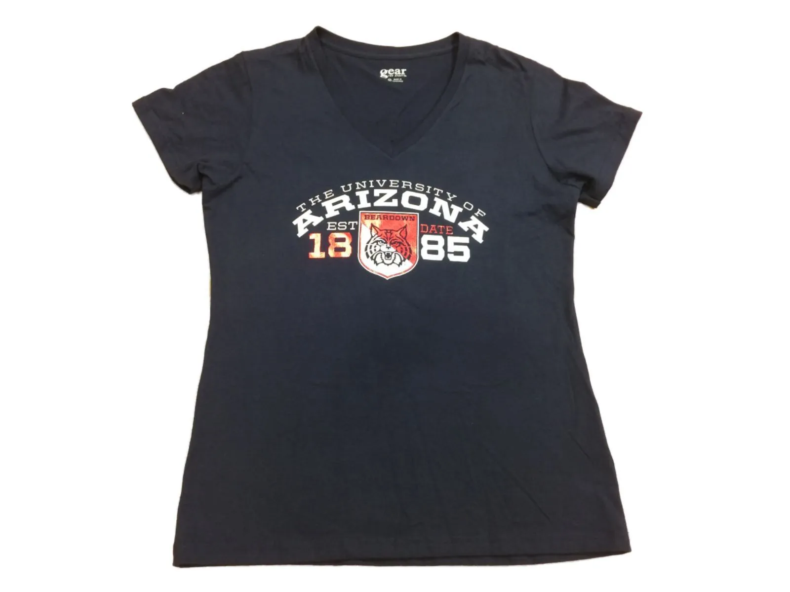 Arizona Wildcats Gear for Sports WOMENS Navy "Beardown" SS V-Neck T-Shirt (M)