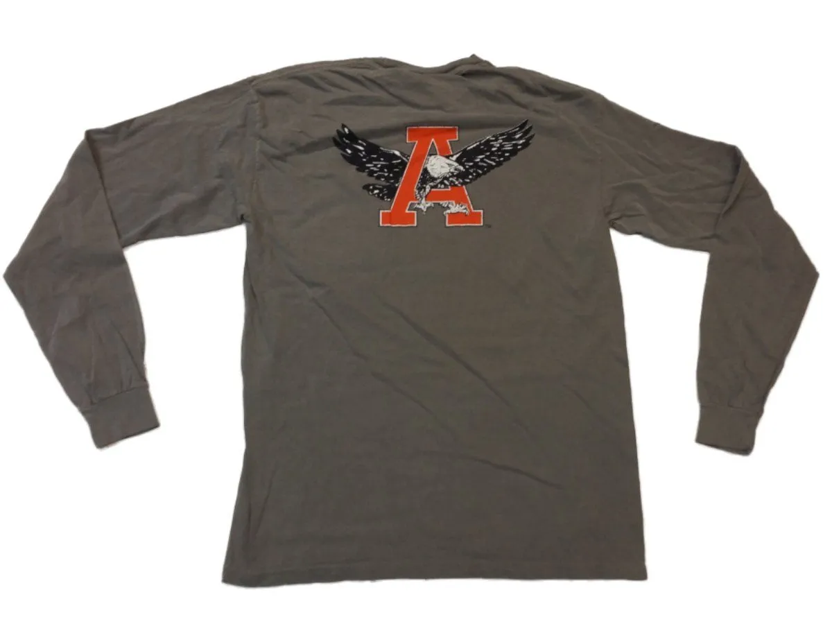 Auburn Tigers Retro Brand Dark Gray War Eagle Logo LS Crew Neck T-Shirt (M)