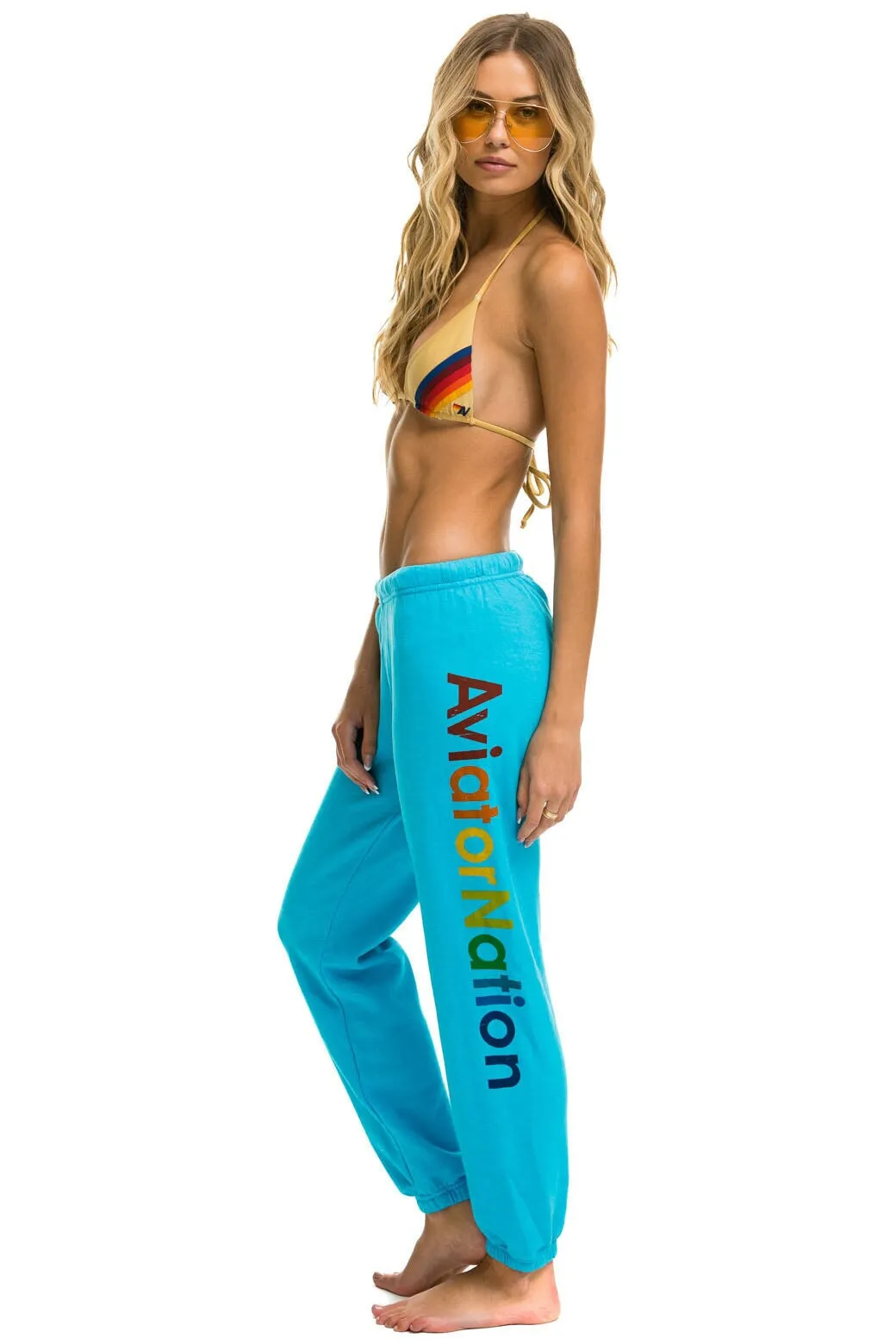 AVIATOR NATION MIAMI SWEATPANTS - NEON BLUE