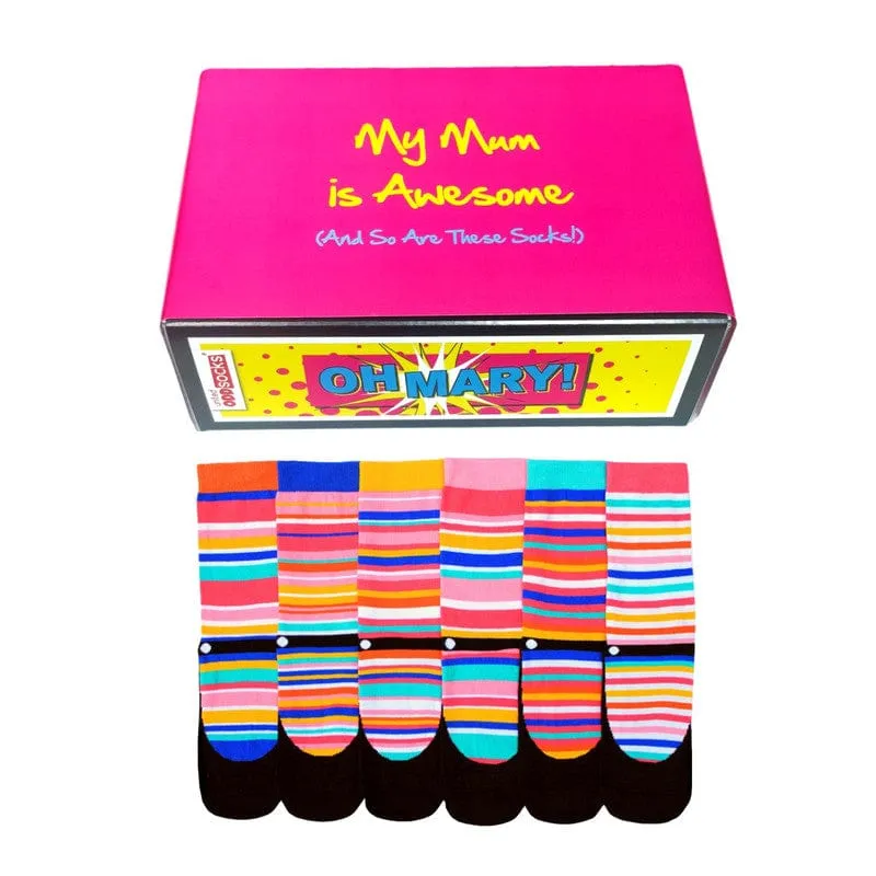 Awesome Mum Oddsocks Gift Set - Ladies Novelty Socks