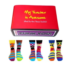 Awesome Teacher Oddsocks Gift Set - Mens Novelty Socks