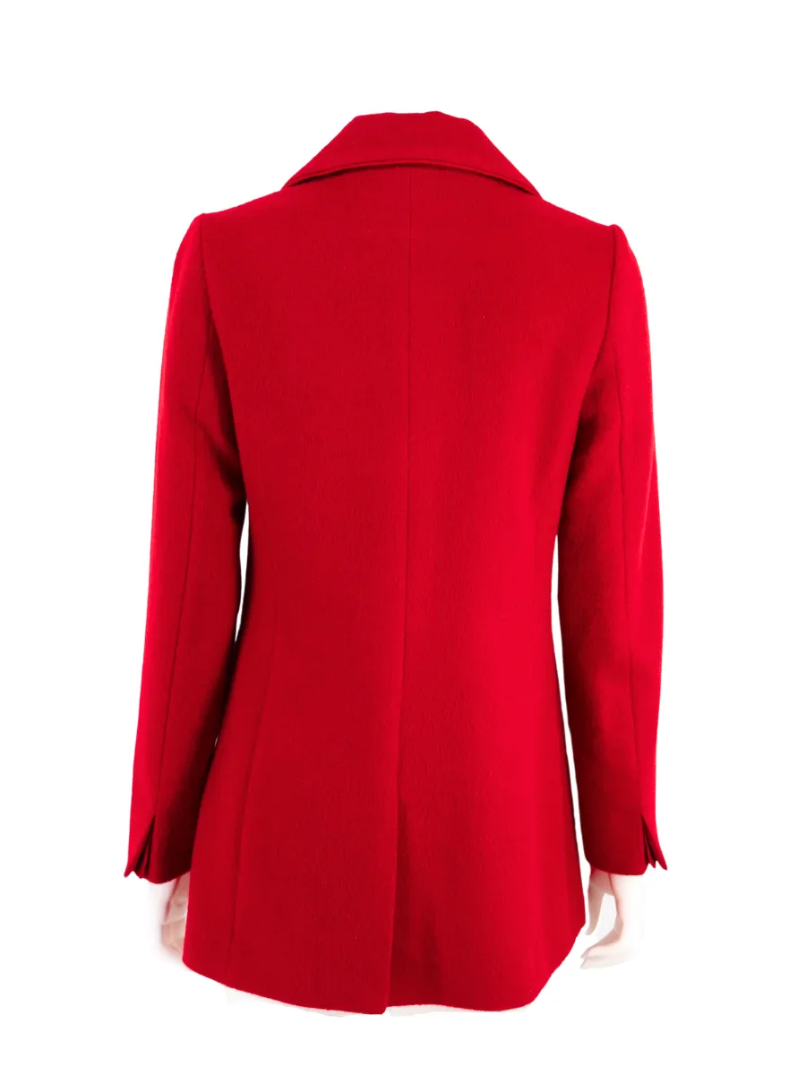 Baby Alpaca Classic Blazer Coat - Red