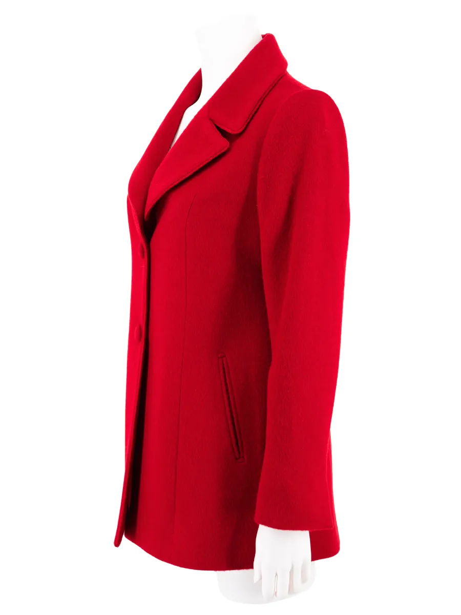 Baby Alpaca Classic Blazer Coat - Red