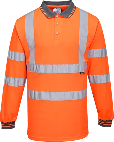 BAM Classic Hi Vis Long Sleeved Poloshirt - Orange