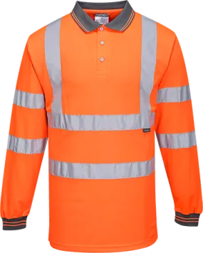 BAM Classic Hi Vis Long Sleeved Poloshirt - Orange