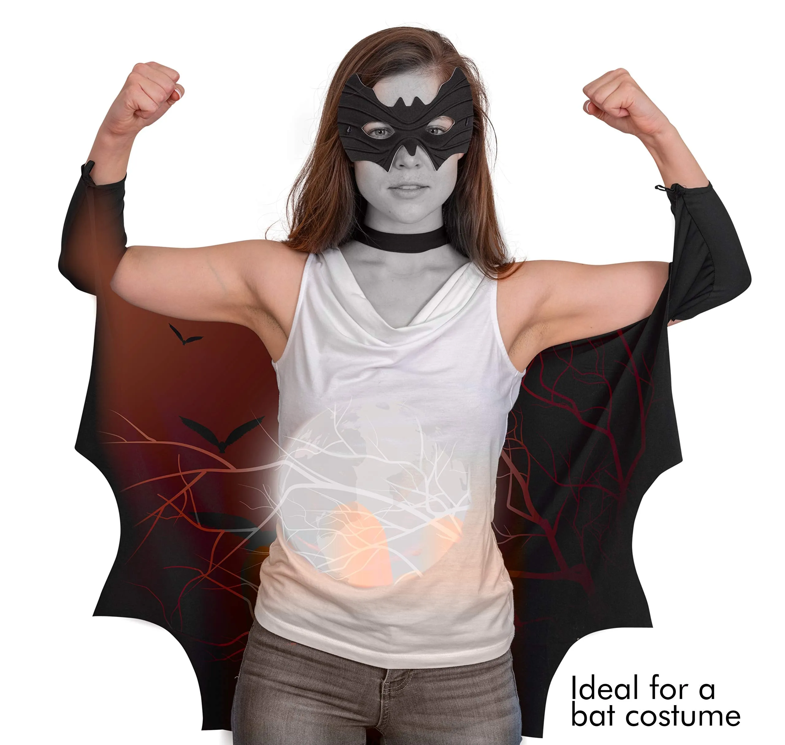 Bat Wings Costume Accessory - Black Wing Set Dress Up Accessories for Dragon, Vampire or Bat Costumes