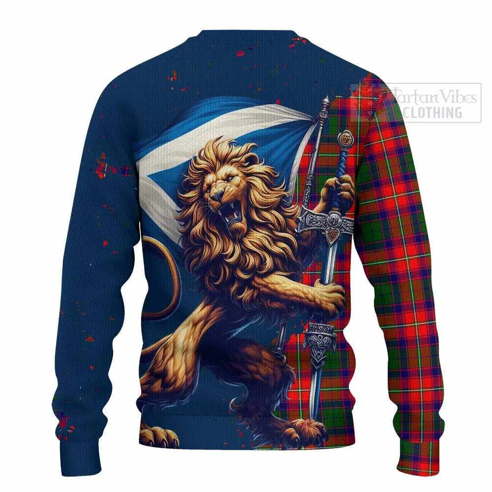 Belshes (Belsches) Tartan Family Crest Knitted Sweater with Scottish Majestic Lion