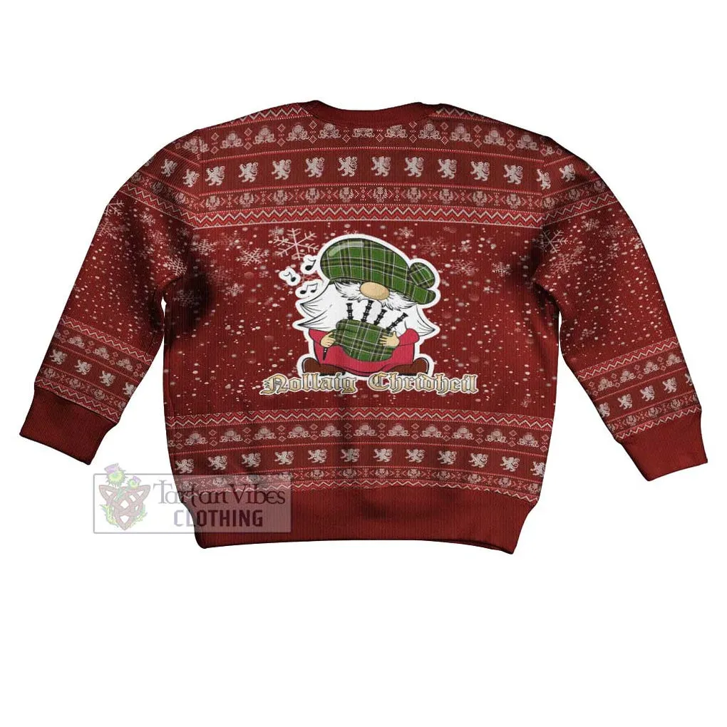 Birmingham Clan Christmas Kid Ugly Sweater with Gnome Playing Bagpipes