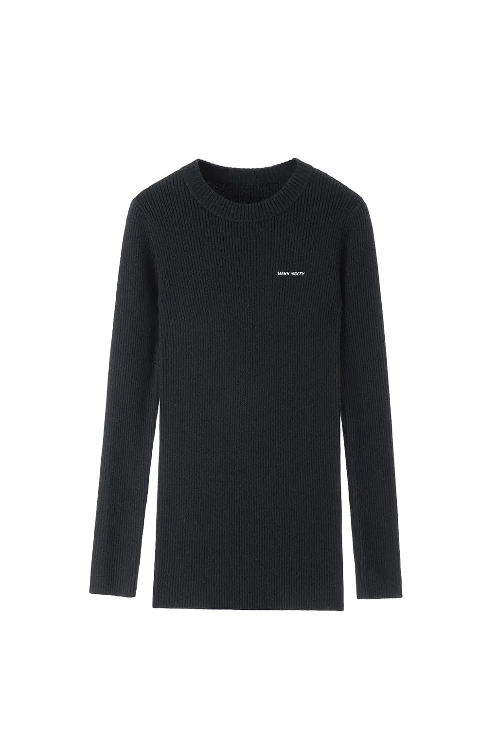 Black Crew Neck Stretch Cashmere Blend Sweater