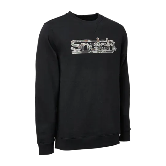 Black Crew Sweater Camo Snatch Logo