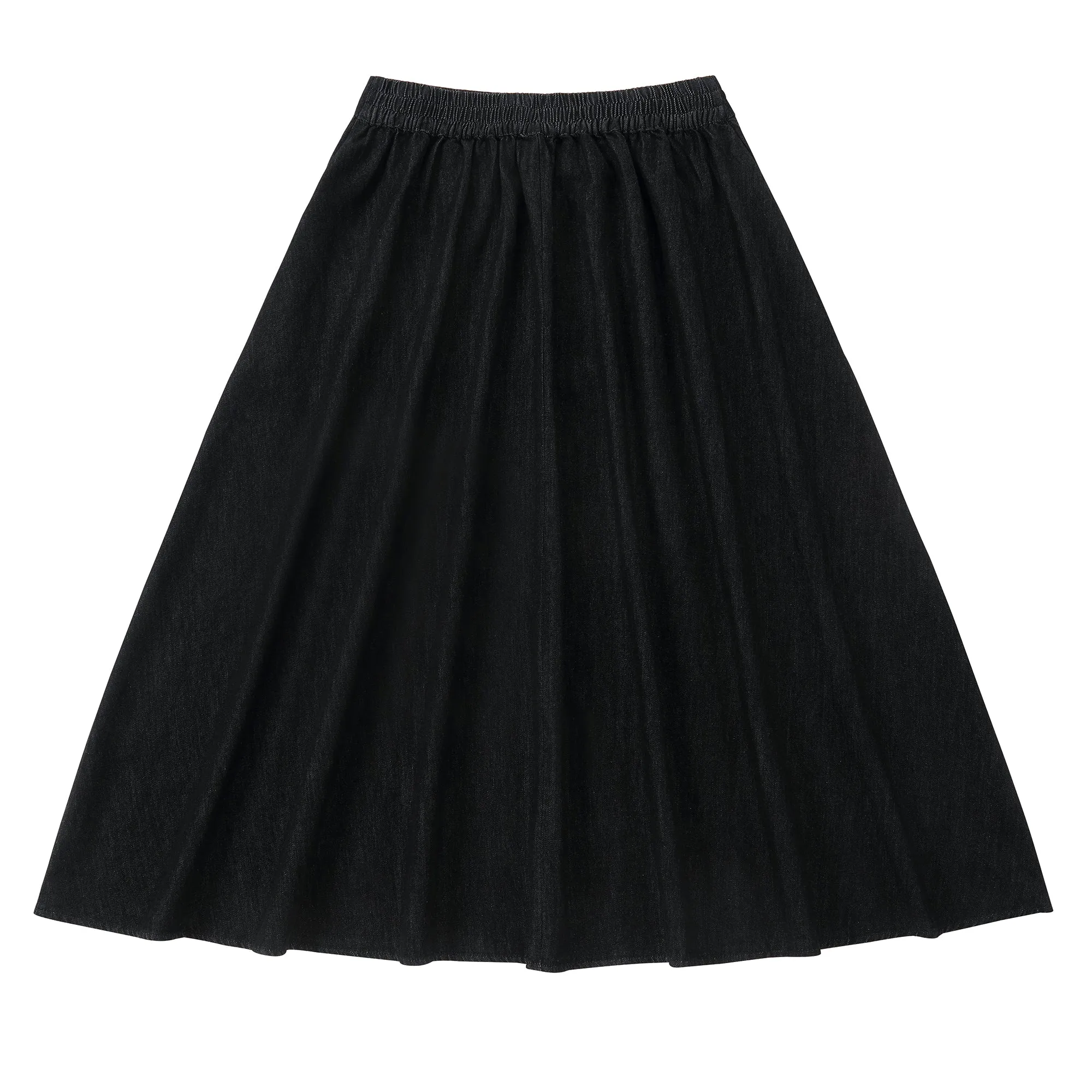 Black Denim Yoke Skirt