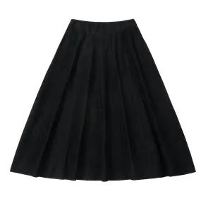 Black Denim Yoke Skirt