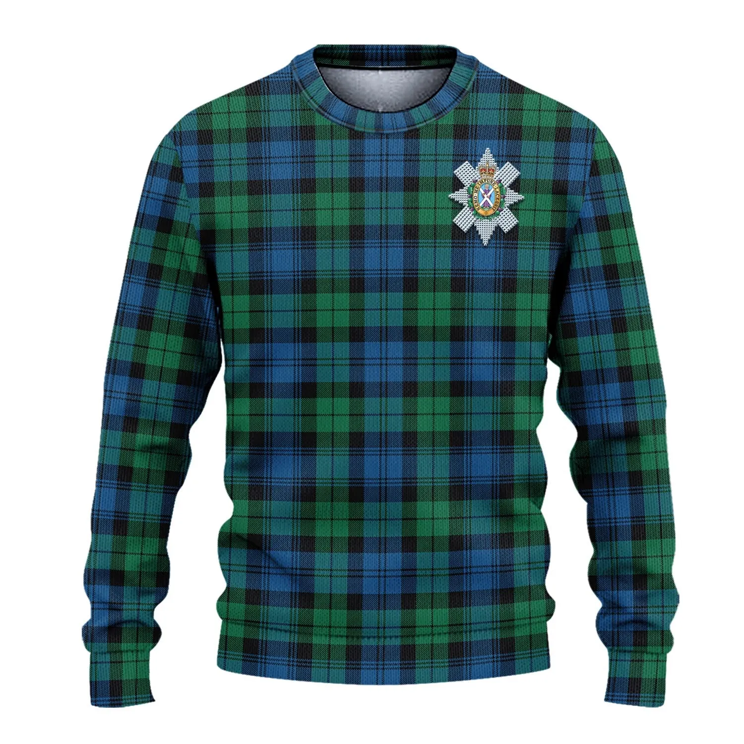 Black Watch Ancient Tartan Ugly Sweater with Family Crest