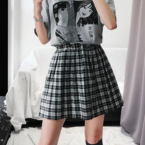 Black&White Plaid Skirt SD00490