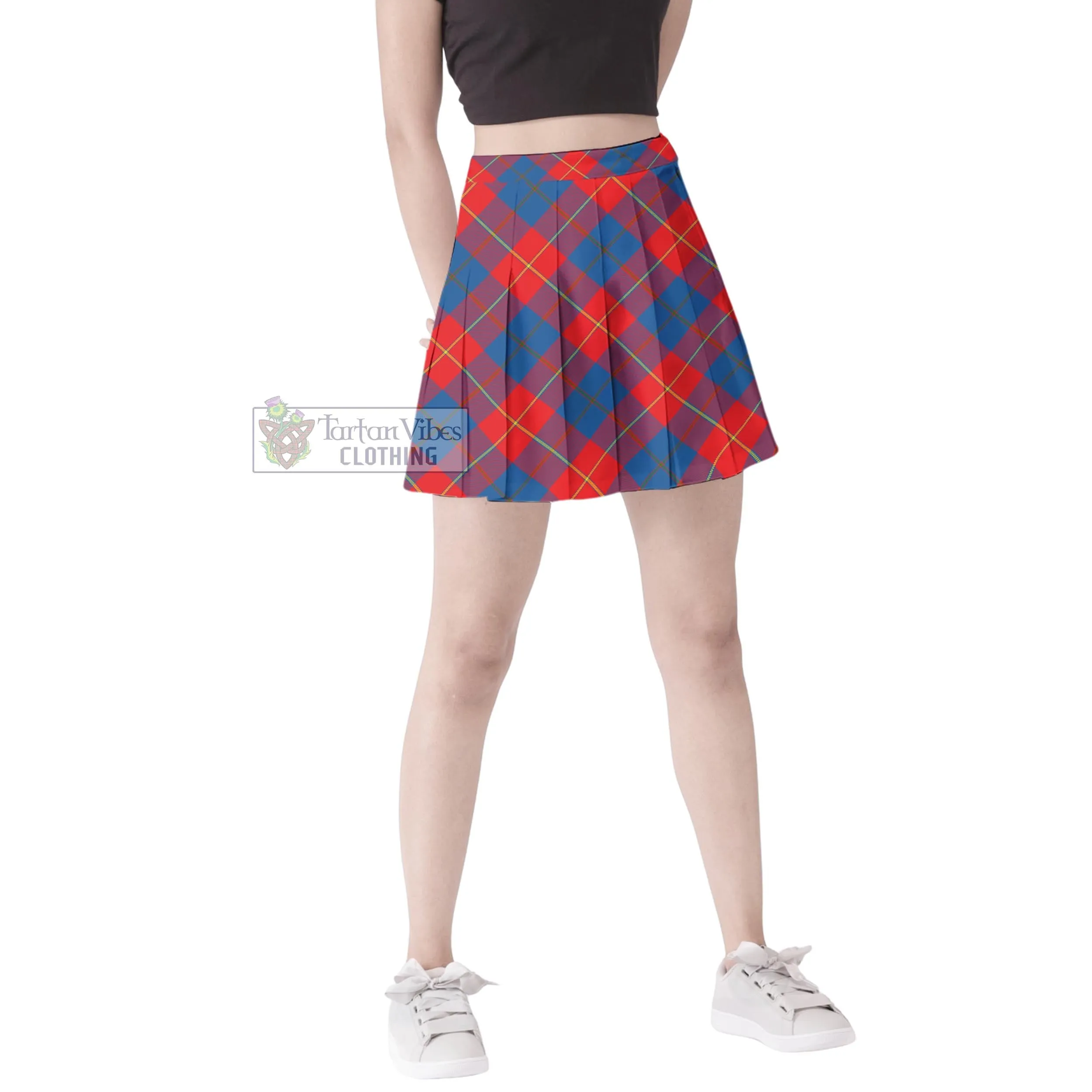 Blane Tartan Women's Plated Mini Skirt