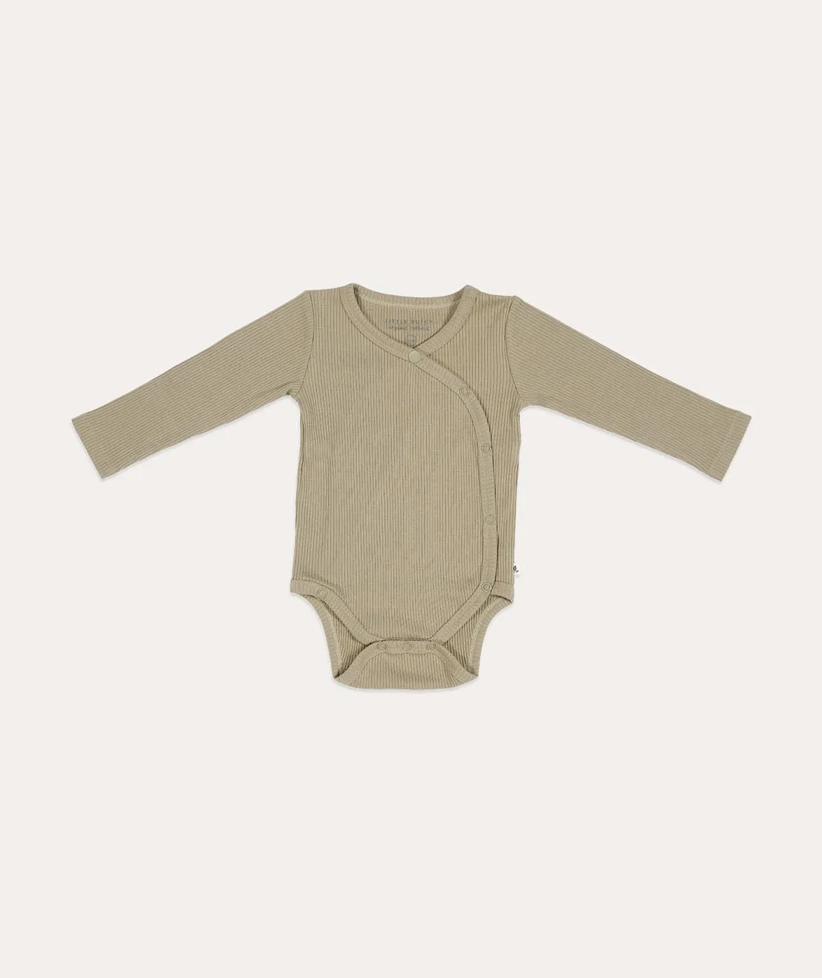 Bodysuit Wrap Long Sleeves Rib - Olive