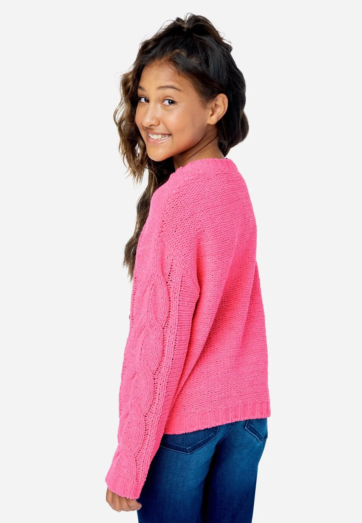 Cable-Knit Crewneck Sweater