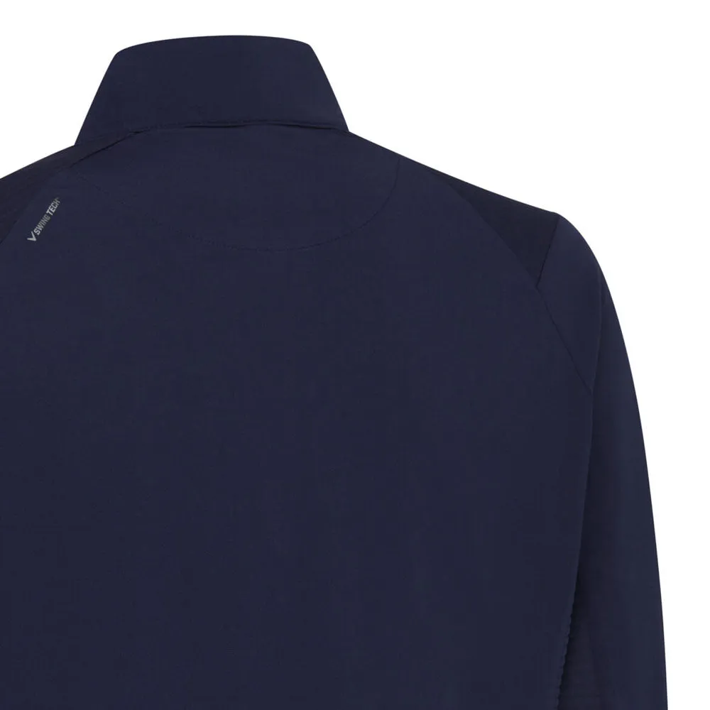 Callaway 1/4 Zip Mixed Media Pullover - Peacoat