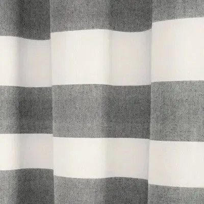 Cape Cod Stripe Yarn Dyed Cotton Shower Curtain Gray/White - Lush Décor