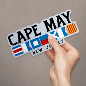 Cape May New Jersey Nautical Flag Large Vinyl Bumper Sticker