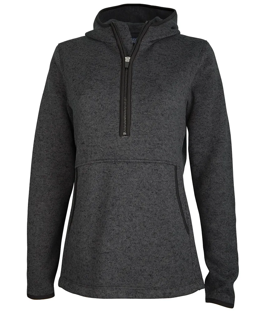 Charles River Women's Heathered Fleece Quarter Zip Hoodie