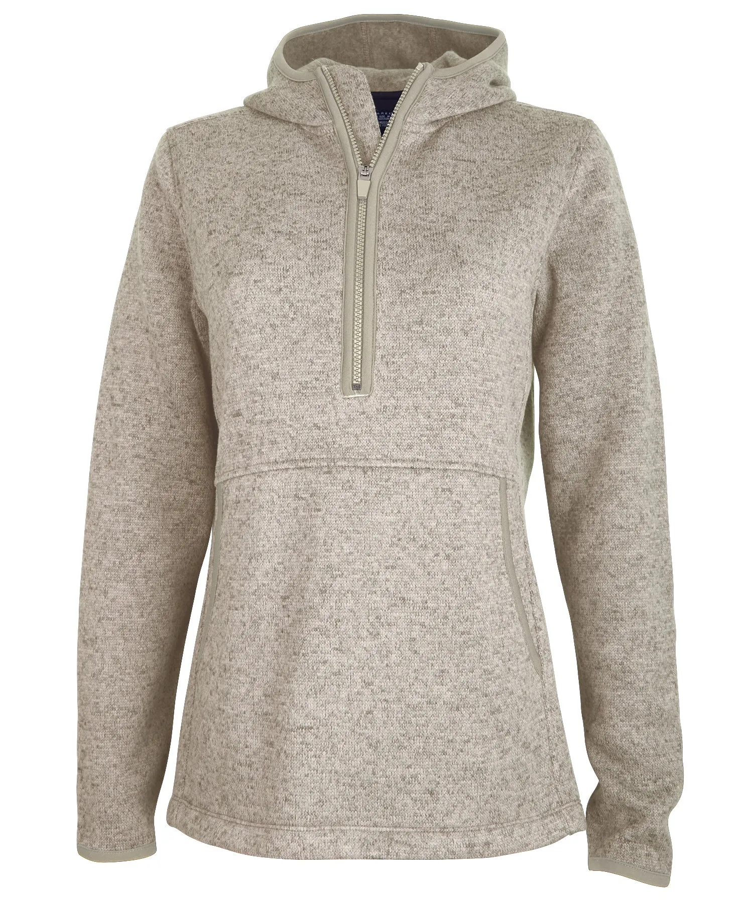 Charles River Women's Heathered Fleece Quarter Zip Hoodie