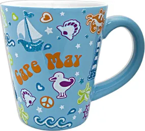 CMCM02A Coffee Mug AQUA Glitter Cape May