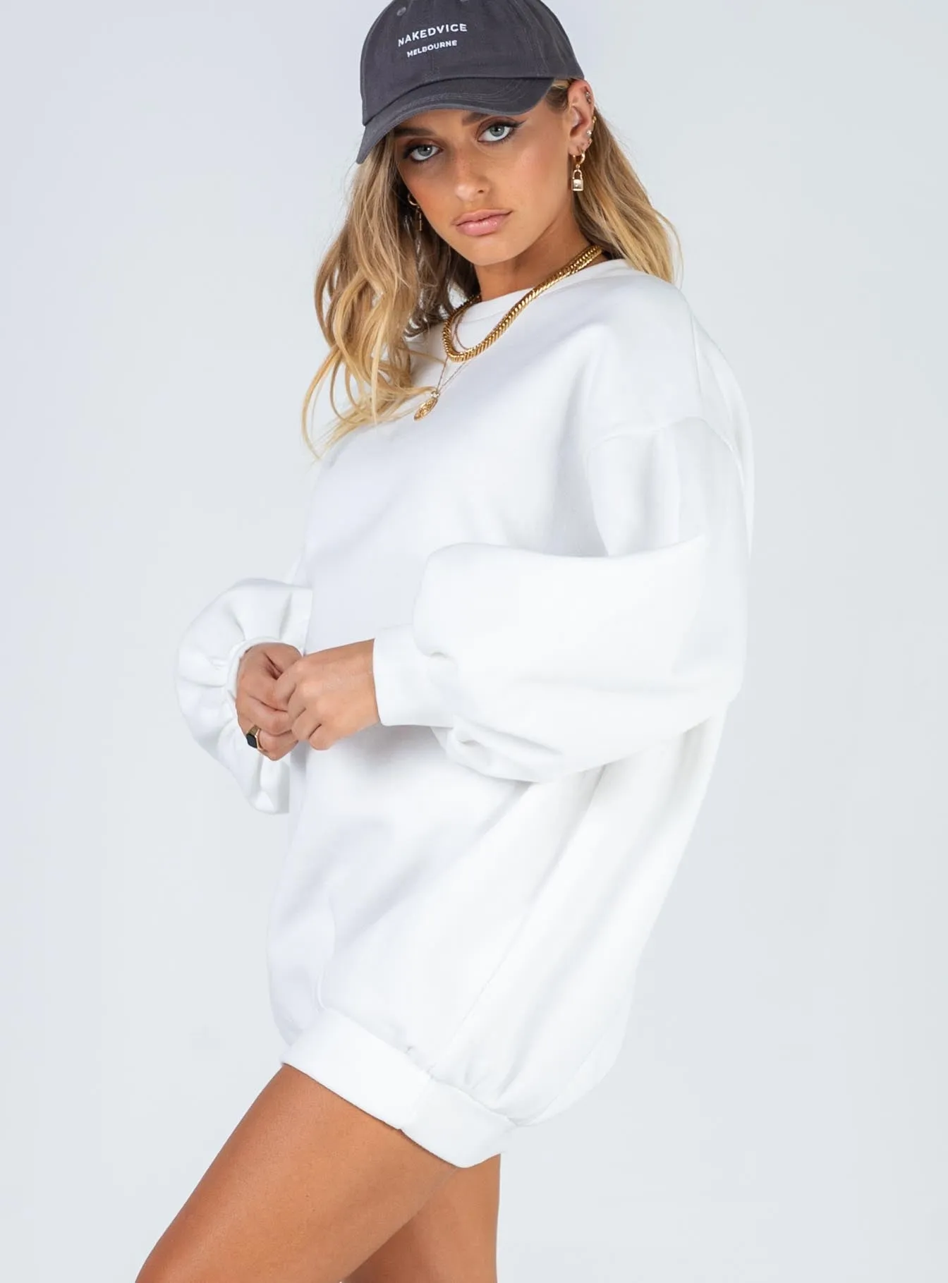 Corrie Sweater Mini Dress White