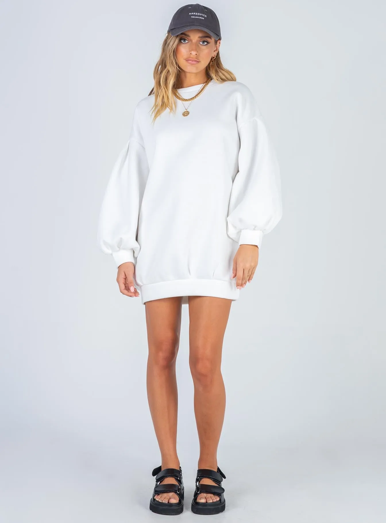 Corrie Sweater Mini Dress White