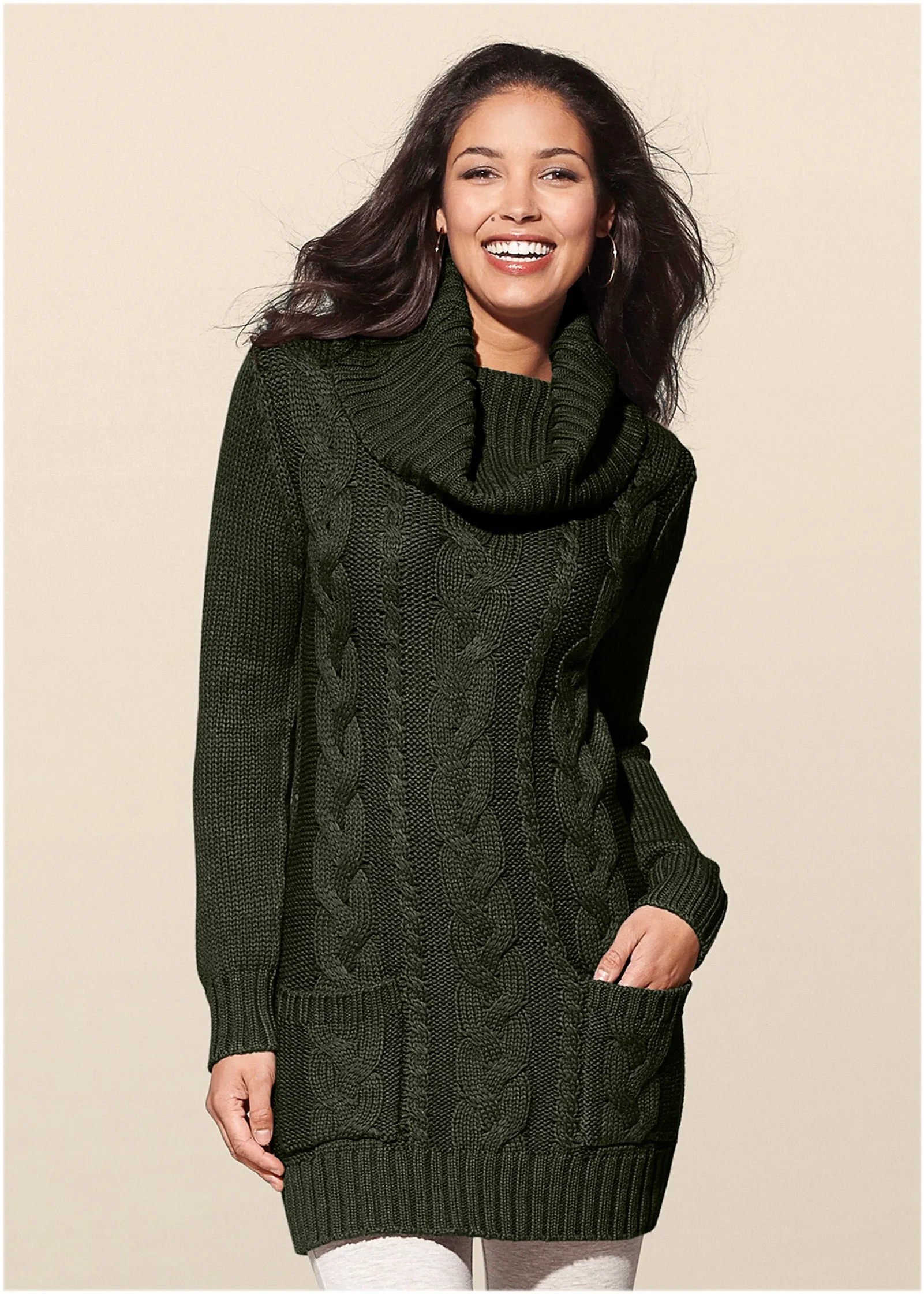 Cozy Sweater Dress - Olive