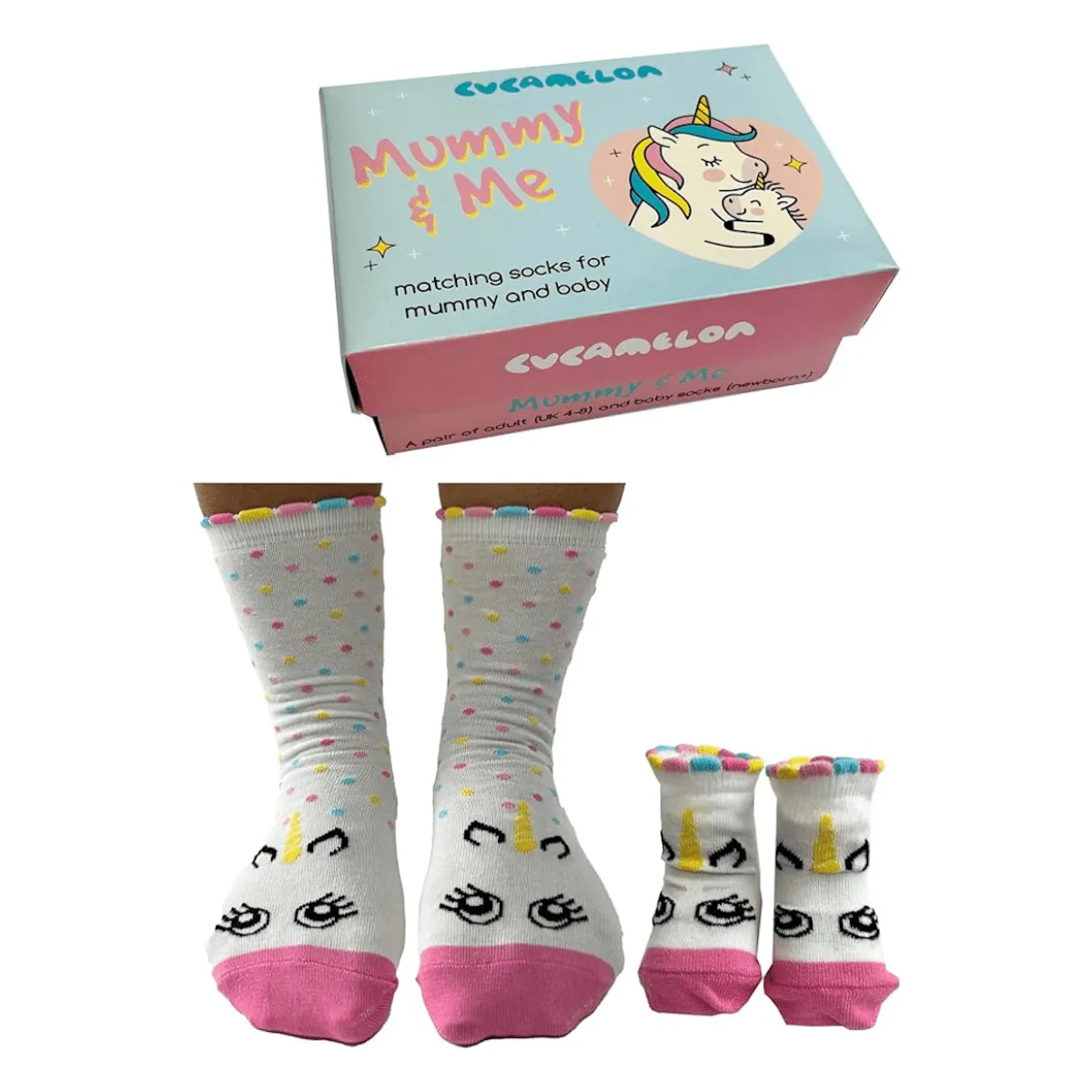 Cucamelon Mummy and Me Unicorn Matching Gift Boxed Socks