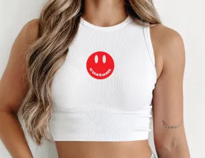 Customize Your Own Ribbed Happy Face Tank Top