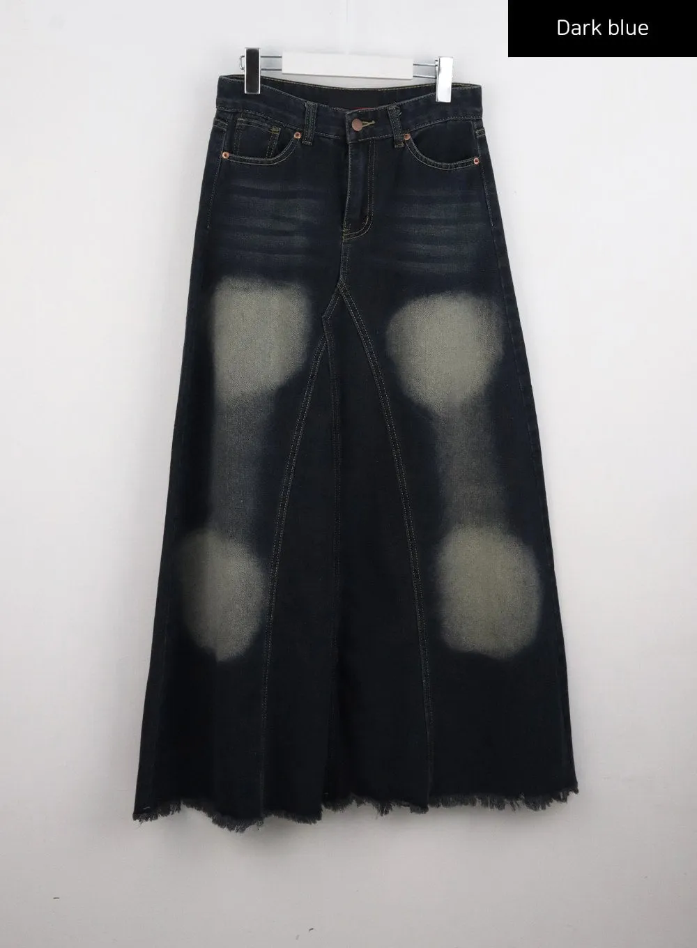 Dark Wash Maxi Denim Skirt CG304