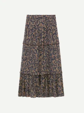 Diya Skirt in Black/Ochre