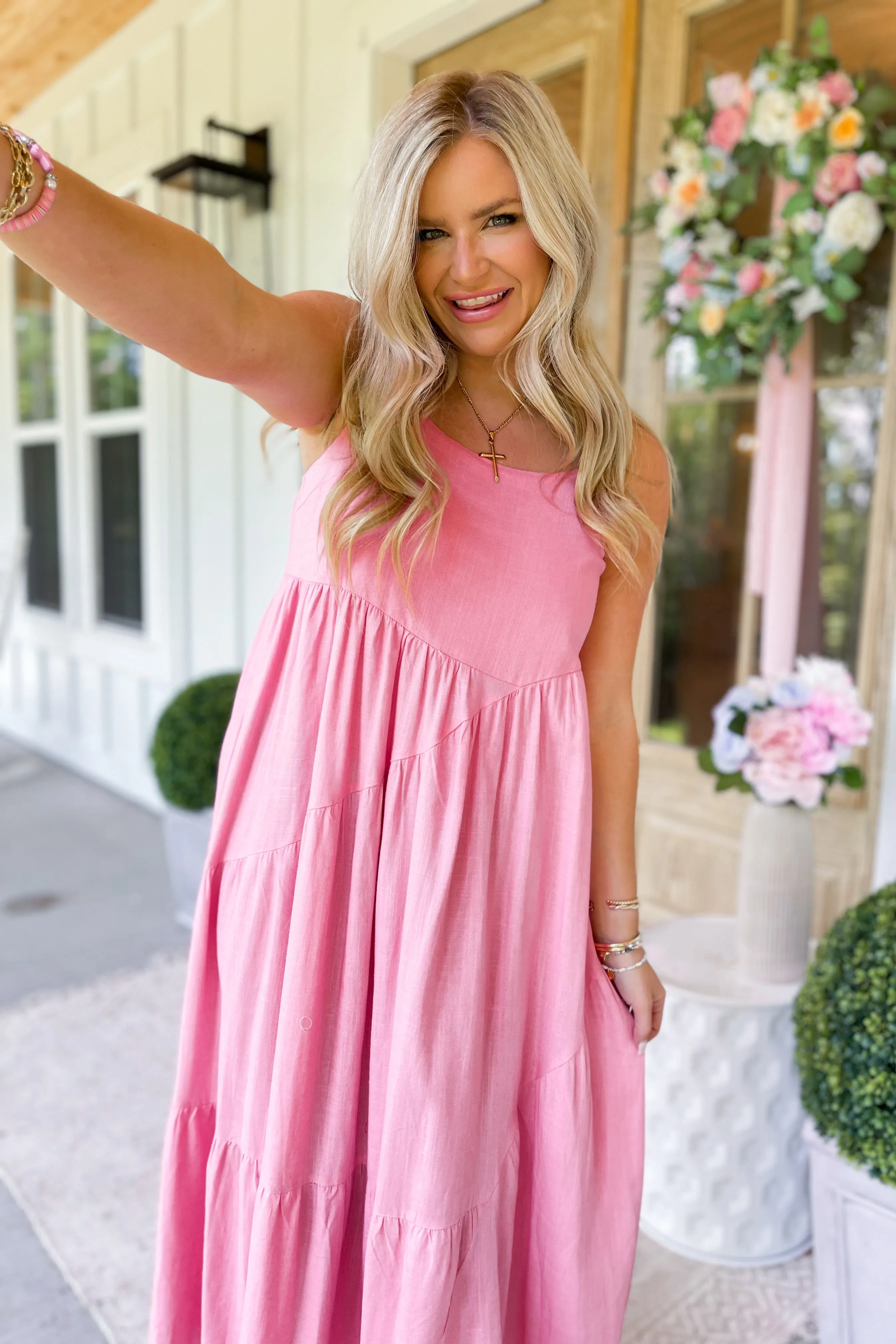 Dora Pink Tiered Skirt Maxi Dress *FINAL SALE*