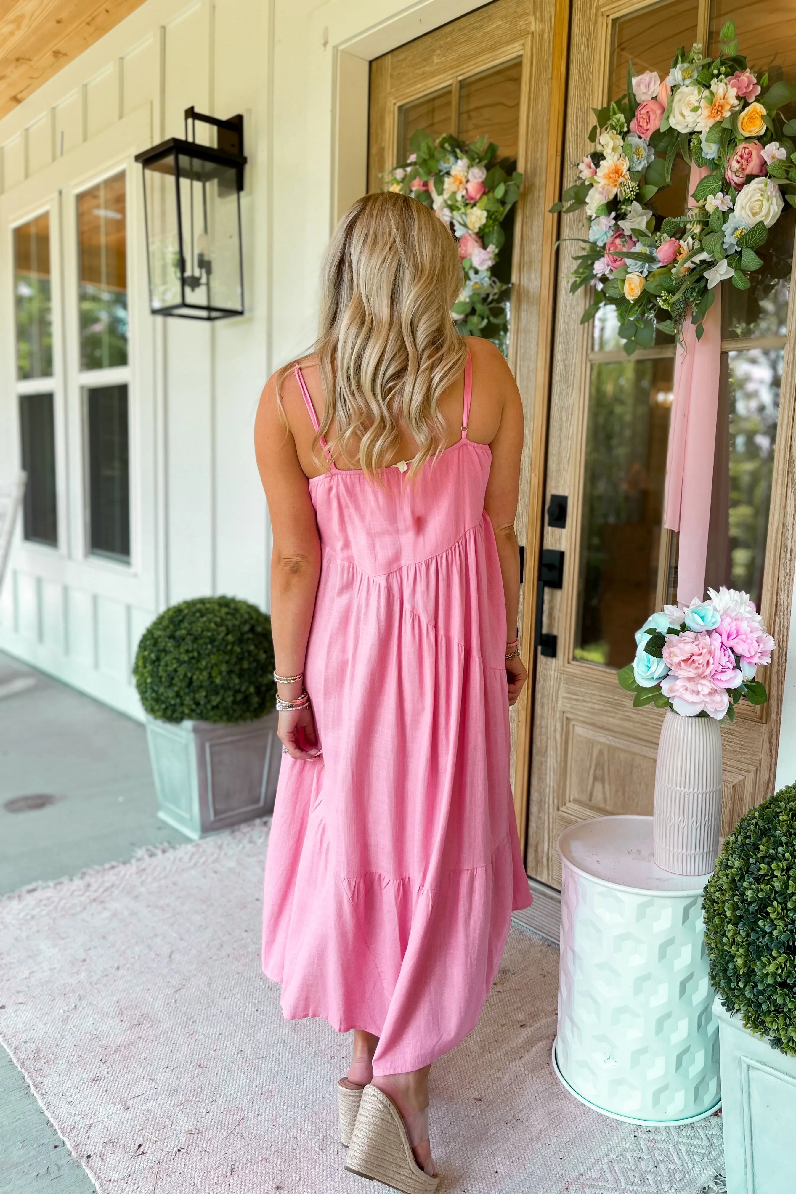 Dora Pink Tiered Skirt Maxi Dress *FINAL SALE*