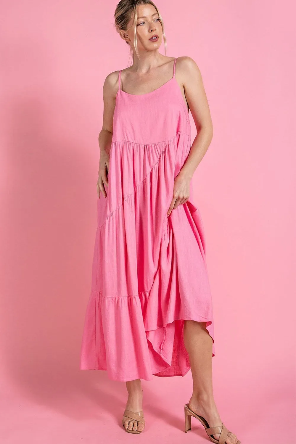 Dora Pink Tiered Skirt Maxi Dress *FINAL SALE*